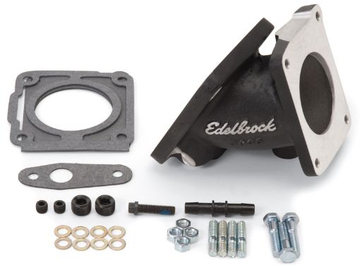 Bild von Edelbrock EFI Throttle Body Adaptor (Elbow) Ford Mustang 94 - 95 w Black Mini Texture Powder Coat