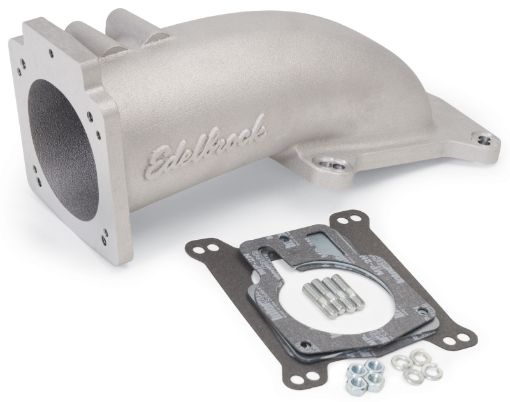 Bild von Edelbrock Ultra Low Profile Intake Elbow 90mm Throttle Body to Square - Bore Flange As - Cast Finish