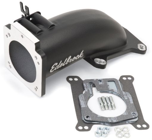 Bild von Edelbrock Ultra Low Profile Intake Elbow 90mm Throttle Body to Square - Bore Flange Black Finish