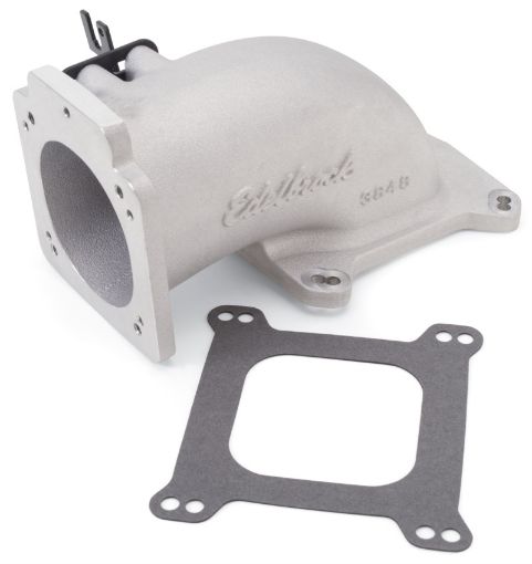 Bild von Edelbrock Low Profile Intake Elbow 90mm Throttle Body to Square - Bore Flange As - Cast Finish