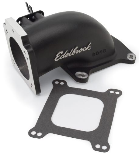 Bild von Edelbrock Low Profile Intake Elbow 90mm Throttle Body to Square - Bore Flange Black Finish