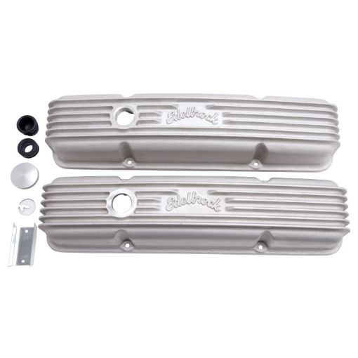 Bild von Edelbrock Valve Cover Classic Series Chevrolet 1959 - 1986 262 - 400 CI V8 w Oil Fill Hole Satin