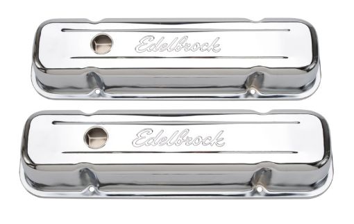 Bild von Edelbrock Valve Cover Signature Series Pontiac 1962 - 1979 301 - 455 CI V8 Tall Chrome