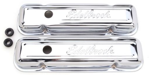 Bild von Edelbrock Valve Cover Signature Series Pontiac 1962 - 1979 301 - 455 CI V8 Low Chrome