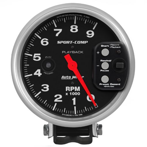 Bild von Autometer Sport - Comp 5 inch 9000 RPM Pedestal Mount Tachometer w RPM Playback