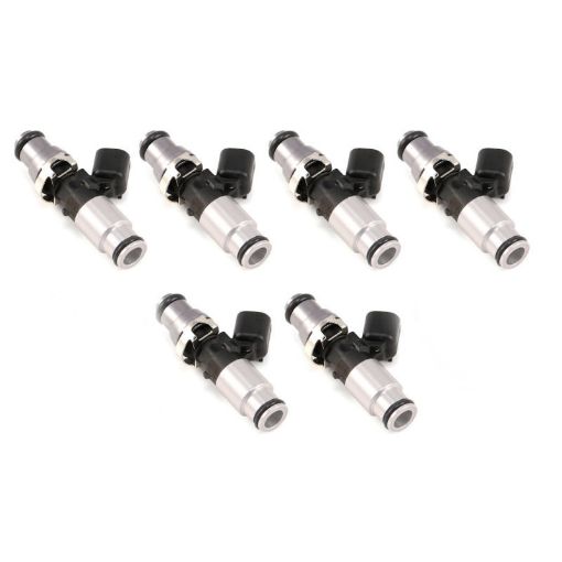 Bild von Injector Dynamics 1050X Injectors 14mm (Grey) Adaptor Top - (Silver) Bottom Adapter (Set of 6)