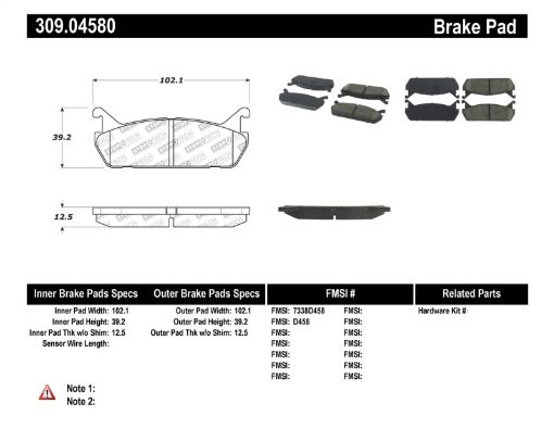 Bild von StopTech Performance 90 - 93 Mazda Miata Rear Brake Pads D525