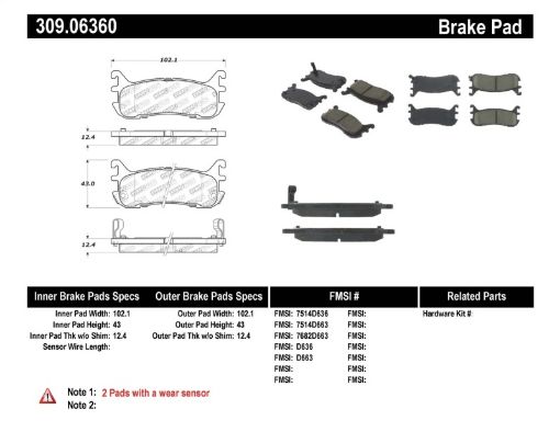 Bild von StopTech Performance 94 - 9799 - 05 Miata w Normal Suspension Rear Brake Pads D636