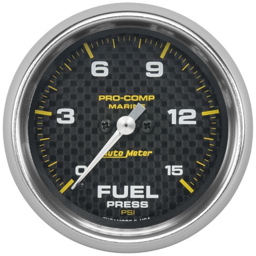 Bild von Autometer Marine Carbon Fiber 2 - 58in 15 PSI Digital Stepper Motor Fuel Pressure Gauge