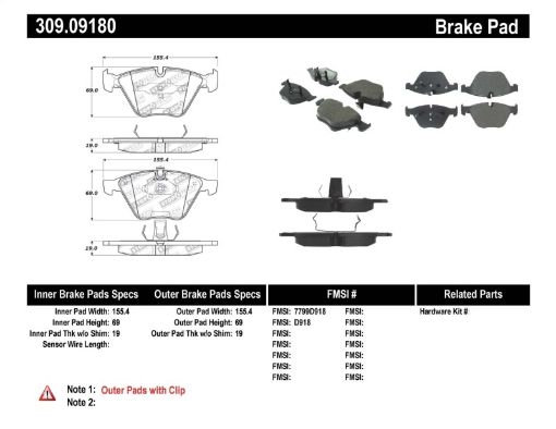 Bild von StopTech Performance 07 - 09 BMW E90E92E93 335i CoupeSedan Front Brake Pads D918