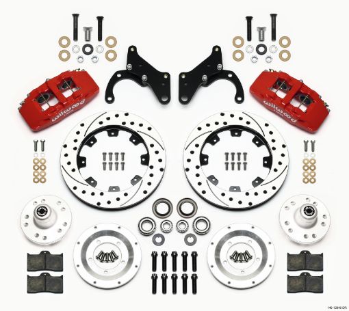 Bild von Wilwood Dynapro 6 Front Hub Kit 12.19in Drilled Red 69 - 70 Impala DrumDisc 69 - 82 Vette