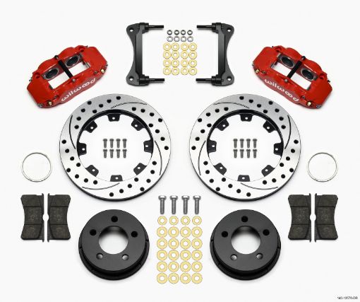 Bild von Wilwood Narrow Superlite 4R Front Kit 12.19in Drilled Red 87 - 89 Jeep YJ