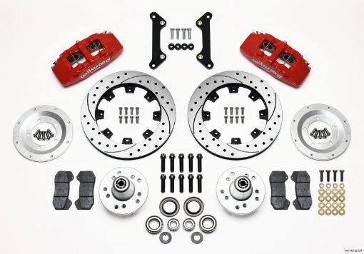 Bild von Wilwood Dynapro 6 Front Hub Kit 12.19in Drilled Red 70 - 78 Camaro