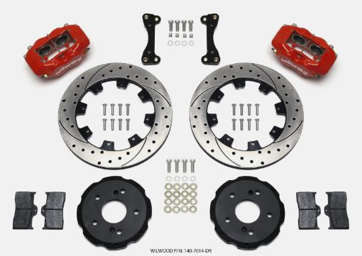 Bild von Wilwood Forged Dynalite Front Hat Kit 12.19in Drilled Red 02 - 06 Acura RSX - 5 Lug