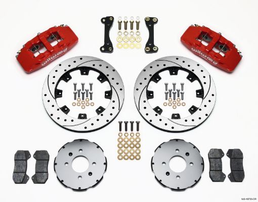 Bild von Wilwood Dynapro 6 Front Hat Kit 12.19in Drilled Red 90 - 99 Civic w240 mm Disc