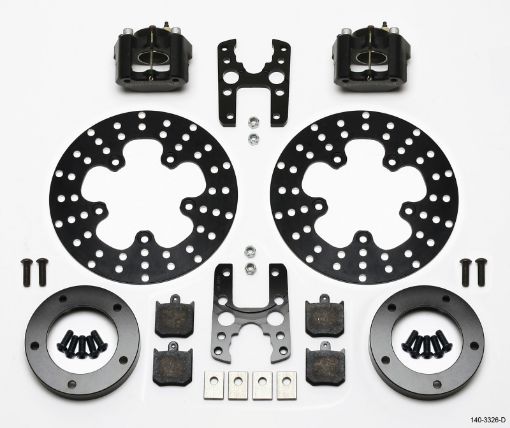 Bild von Wilwood Dynalite Single Floater Front Drag Kit Drilled PS Anglia Spindle Mount Wheel