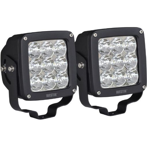 Bild von Westin Axis LED Auxiliary Light 4.5 inch x 4.5 inch Square Spot w3W Osram (Set of 2) - Black