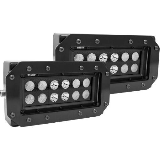 Bild von Westin HDX Flush Mount B - FORCE LED Light Kit (Set of 2) wwiring harness - Black