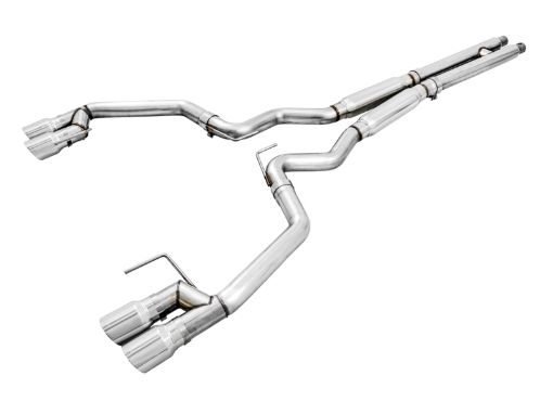 Bild von AWE Tuning 2018 Ford Mustang GT (S550) Cat - back Exhaust - Track Edition (Quad Chrome Silver Tips)