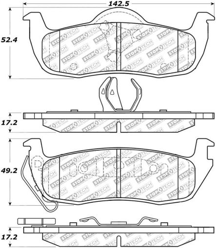 Bild von StopTech 05 - 10 Jeep Grand Cherokee Street Select Rear Brake Pads