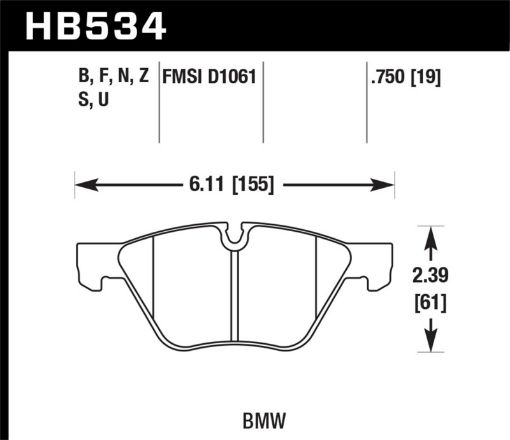 Bild von Hawk 09 - 11 BMW Z4 04 - 05 525I 08 - 11 128I 06 325I325XI 07 328I328XI HPS Street Front Brake P